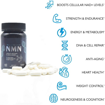 طول عمر 600mg مکمل Nmn خالص کپسول افزایش انرژی
