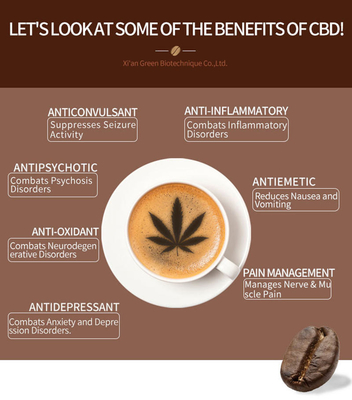 100 گرم پودر قهوه طبیعی CBD مواد مغذی با طیف کامل